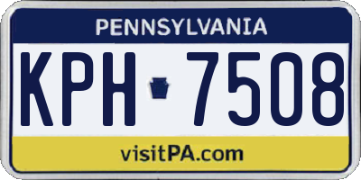 PA license plate KPH7508