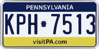 PA license plate KPH7513