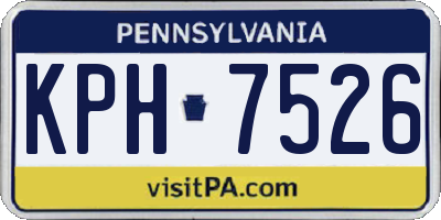 PA license plate KPH7526