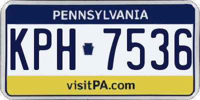 PA license plate KPH7536