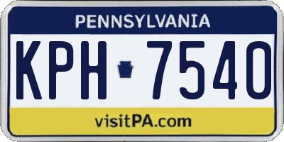 PA license plate KPH7540