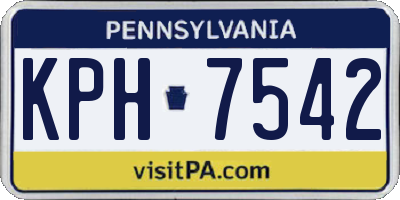 PA license plate KPH7542