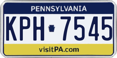 PA license plate KPH7545