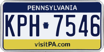 PA license plate KPH7546