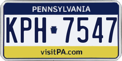 PA license plate KPH7547
