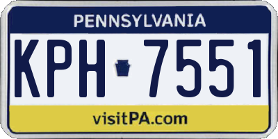 PA license plate KPH7551