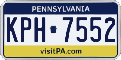 PA license plate KPH7552