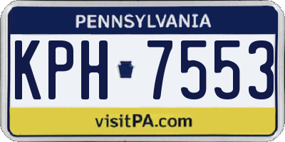 PA license plate KPH7553
