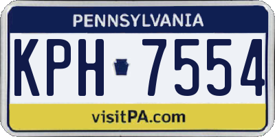 PA license plate KPH7554