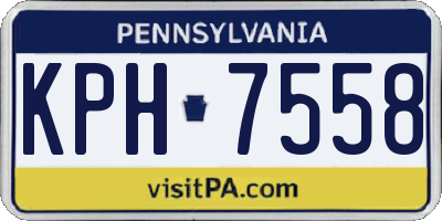 PA license plate KPH7558