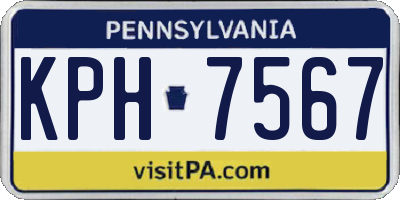 PA license plate KPH7567