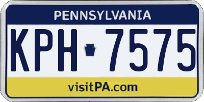 PA license plate KPH7575
