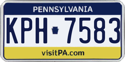 PA license plate KPH7583