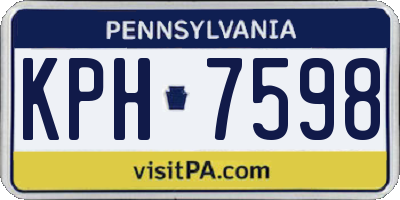 PA license plate KPH7598
