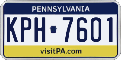 PA license plate KPH7601