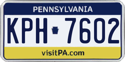 PA license plate KPH7602