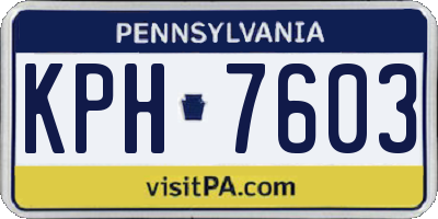 PA license plate KPH7603