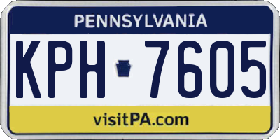 PA license plate KPH7605