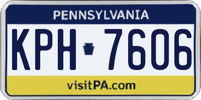 PA license plate KPH7606