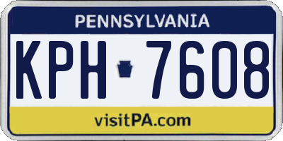 PA license plate KPH7608