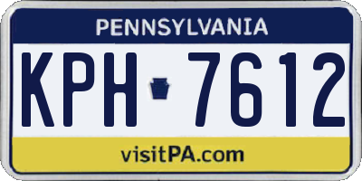 PA license plate KPH7612