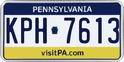 PA license plate KPH7613