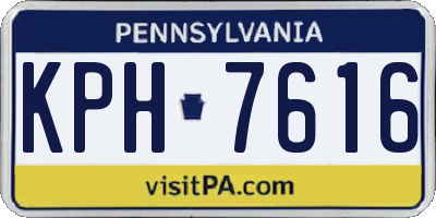 PA license plate KPH7616