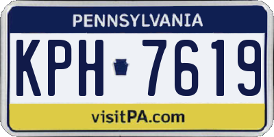 PA license plate KPH7619