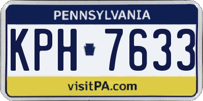 PA license plate KPH7633