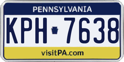 PA license plate KPH7638