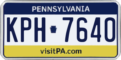 PA license plate KPH7640