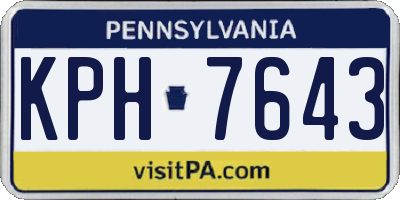 PA license plate KPH7643