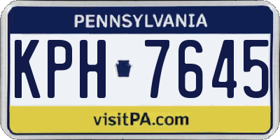 PA license plate KPH7645