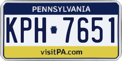 PA license plate KPH7651