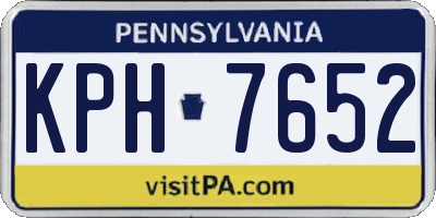 PA license plate KPH7652