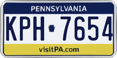 PA license plate KPH7654