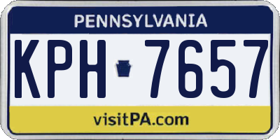 PA license plate KPH7657