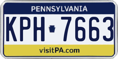 PA license plate KPH7663