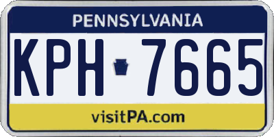 PA license plate KPH7665