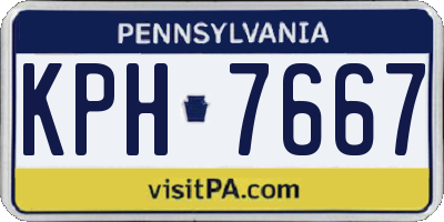 PA license plate KPH7667