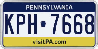 PA license plate KPH7668