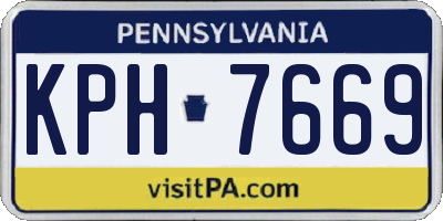 PA license plate KPH7669