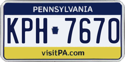 PA license plate KPH7670