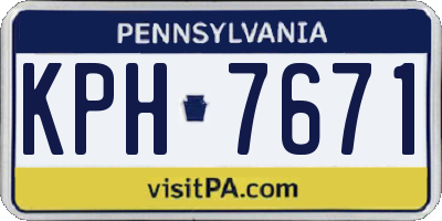 PA license plate KPH7671