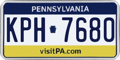 PA license plate KPH7680