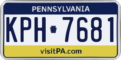 PA license plate KPH7681