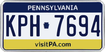 PA license plate KPH7694