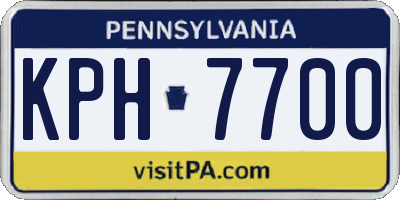 PA license plate KPH7700