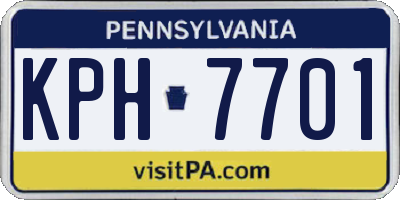 PA license plate KPH7701