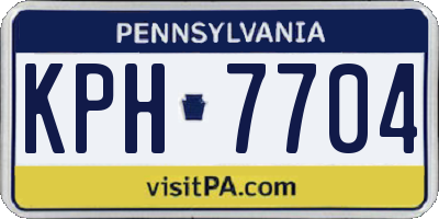 PA license plate KPH7704
